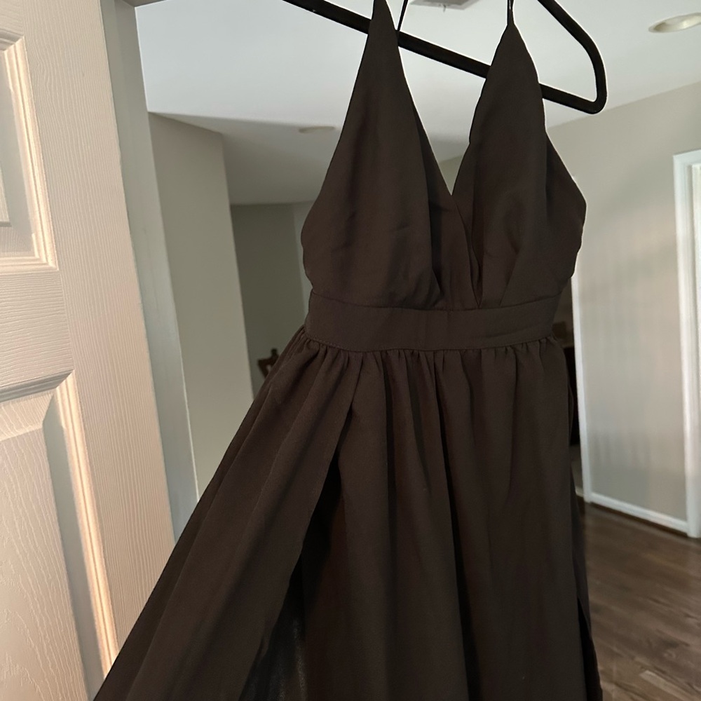 Chic Black Backless Gown